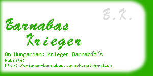 barnabas krieger business card